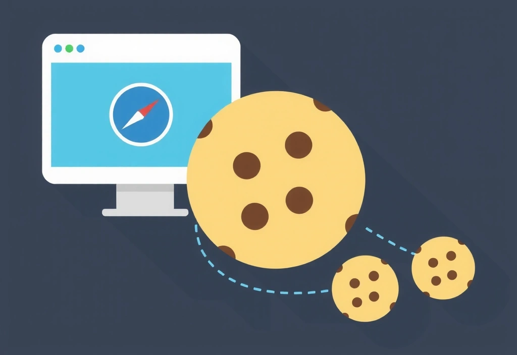 Ilustrace souborů cookie jako malých digitálních dat