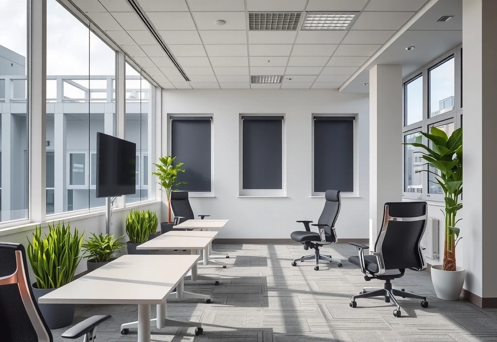 Moderní kancelář brandocean s prosvětlenými prostory a zelení