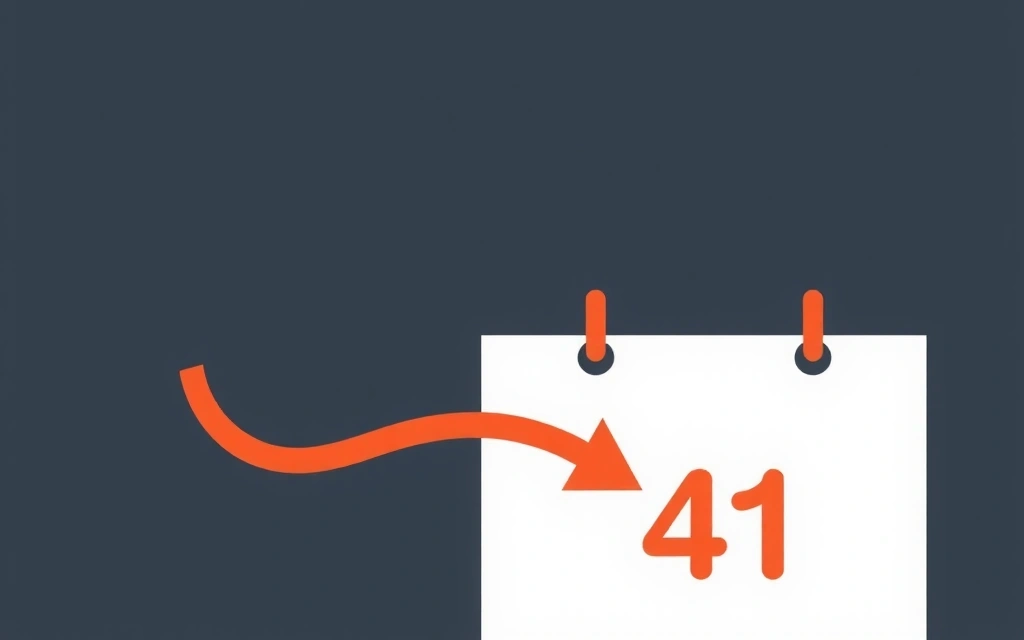 Kalendář s označeným datem a šipkami ukazujícími změnu