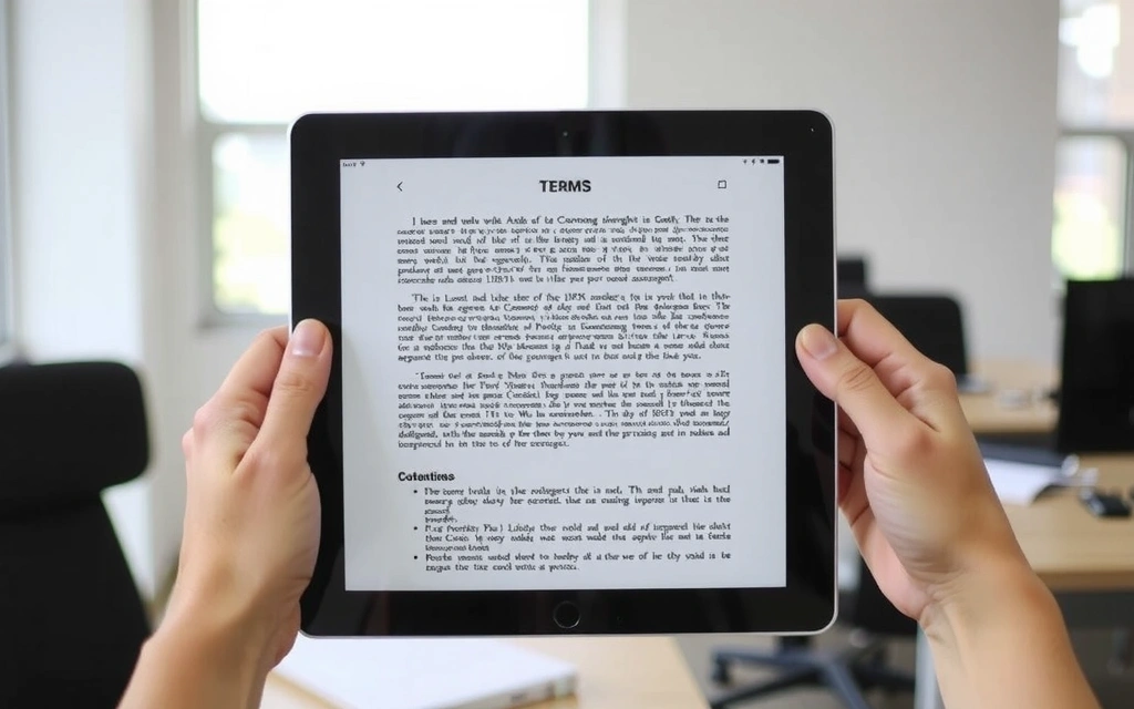 Osoba čtoucí dokumenty na tabletu